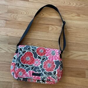 Vera Bradley Mailbag crossbody Cherry Blossom Floral Pink Gray Shoulder Bag